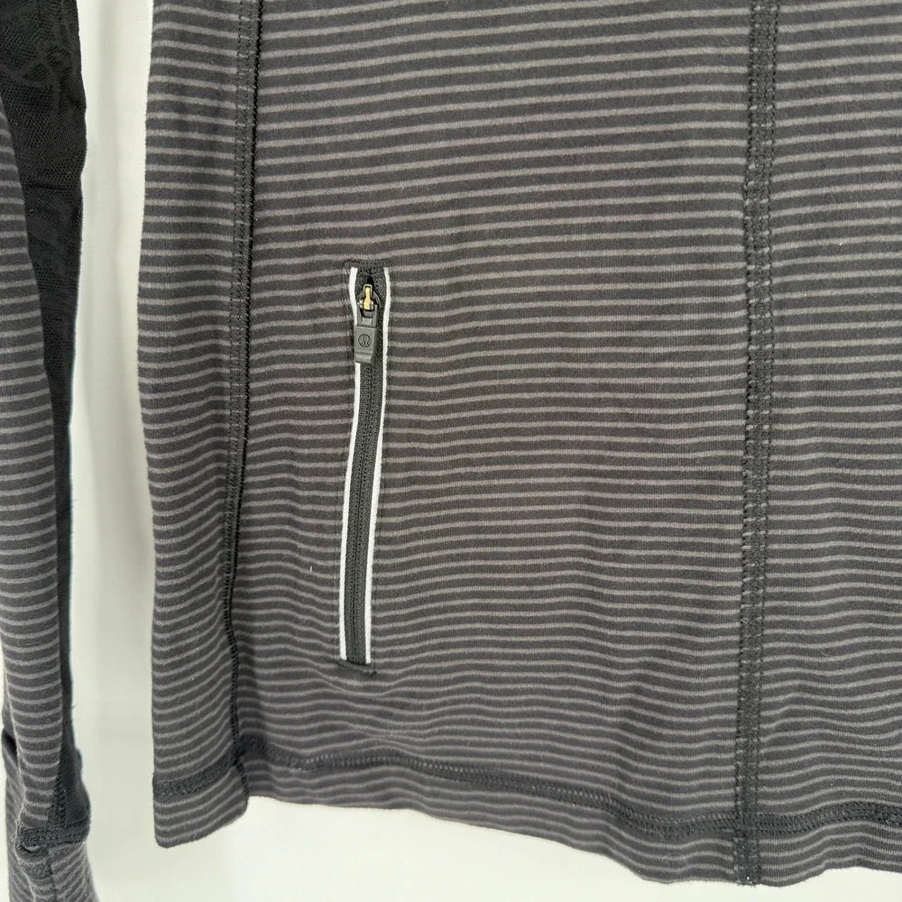 Lululemon Athletica Striped Quarter Zip Long Sleeve Athletic Jacket Women's‎ XS